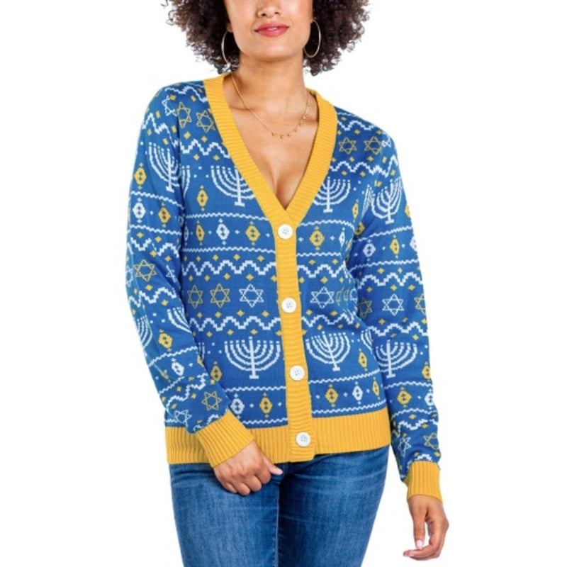 Tipsy Elves - Womens Menorah Print Cardigan