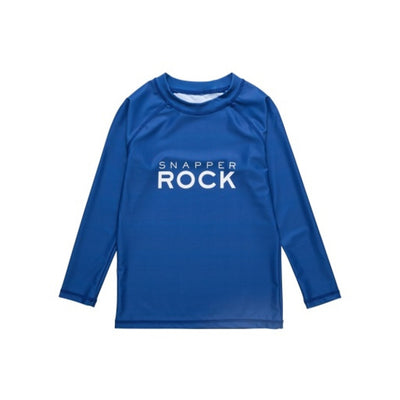 Snapper Rock - Boys Denim Logo Long Sleeve Rash Top