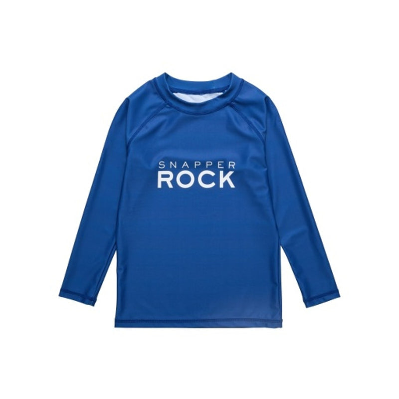 Snapper Rock - Boys Denim Logo Long Sleeve Rash Top