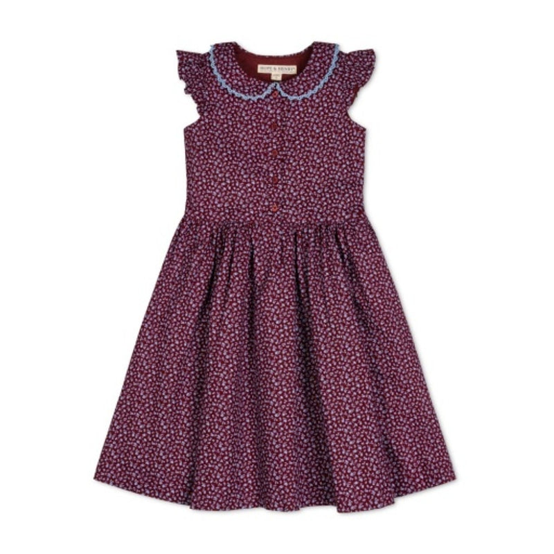 Hope & Henry - Girls Linen Dress with Peter Pan Collar