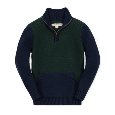 Hope & Henry - Boys Organic Half Zip Kanga Sweater