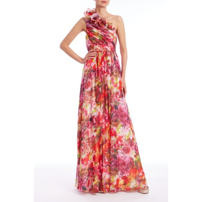 Badgley Mischka - Womens One Shldr Ruffle