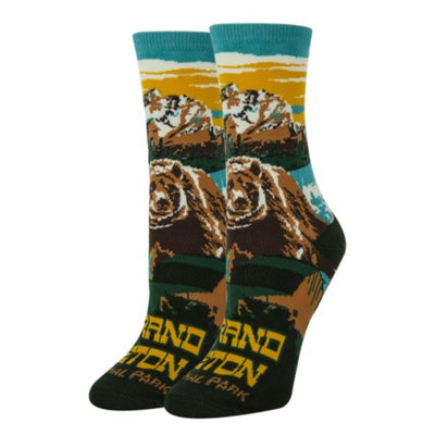 Oooh Yeah - Womens Crew Socks-Grand Teton Grizzly