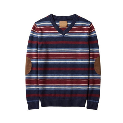 Hope & Henry - Boys Organic V-Neck Sweater with Elbow Patches