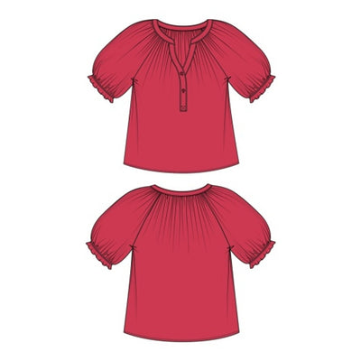 Liverpool Los Angeles - Womens Short Sleeve Half Placket Woven Blouse