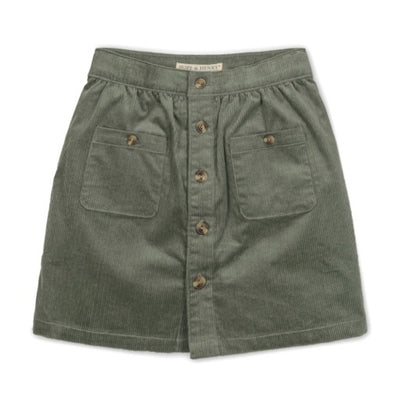 Hope & Henry - Girls Organic Corduroy Button Front Skirt