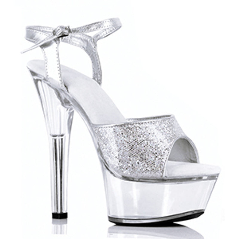 Ellie Shoes - 6" Heel Glitter Sandal