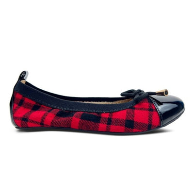 Yosi Samra - Kids Miss Samantha Ballet Flat in Red Plaid Kids