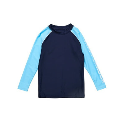 Snapper Rock - Boys Navy Lt Blue Sleeve Long Sleeve Rash Top