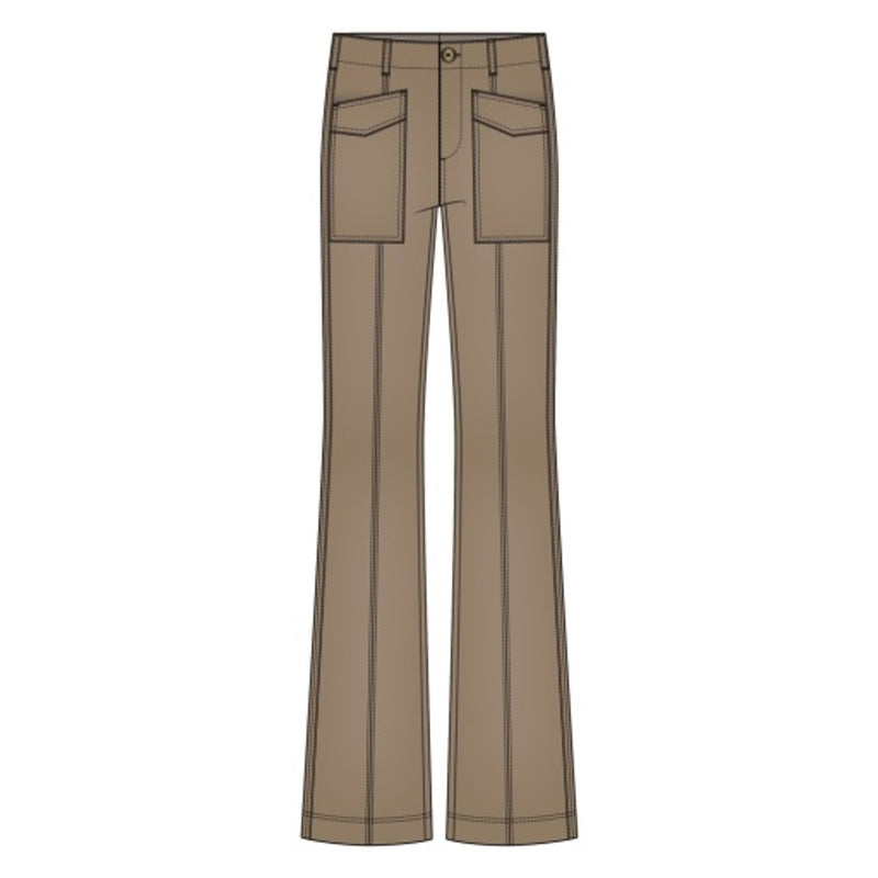 Liverpool Los Angeles - Womens Hr Flare with Patch Front Pockets 30" Ins