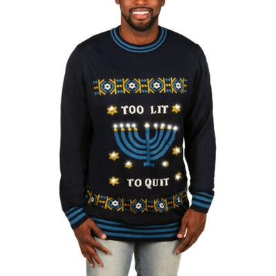 Tipsy Elves - Mens Too Lit to Quit Light Up Sweater