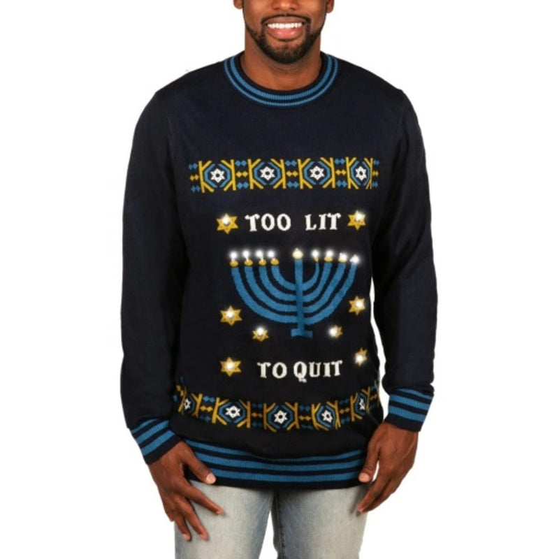 Tipsy Elves - Mens Too Lit to Quit Light Up Sweater