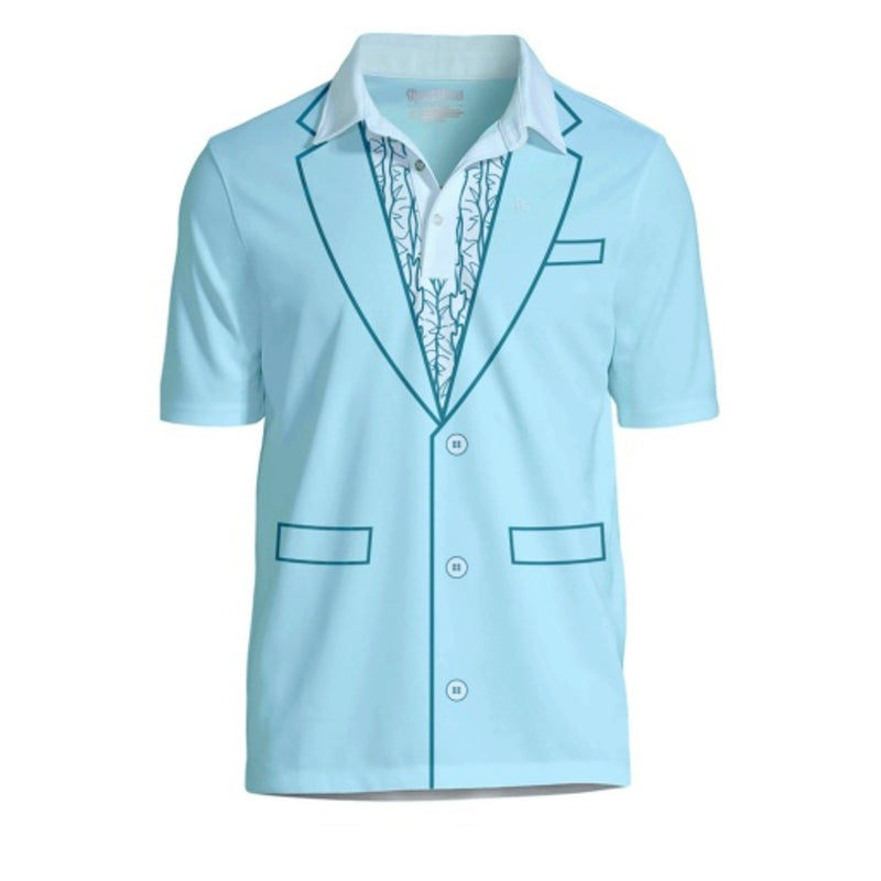 Tipsy Elves - Mens Dumb Blue Tuxedo Golf Polo