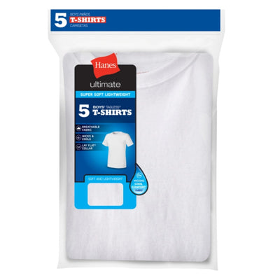 Hanes - Boys Ultimate Boys' Crewneck Undershirt Cool Comfort 5-Pack