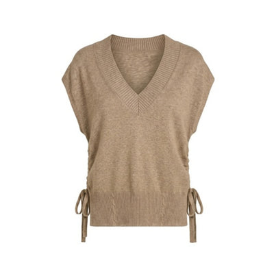 Liverpool Los Angeles - Womens Vneck Dolman Popover Sweater with Ties