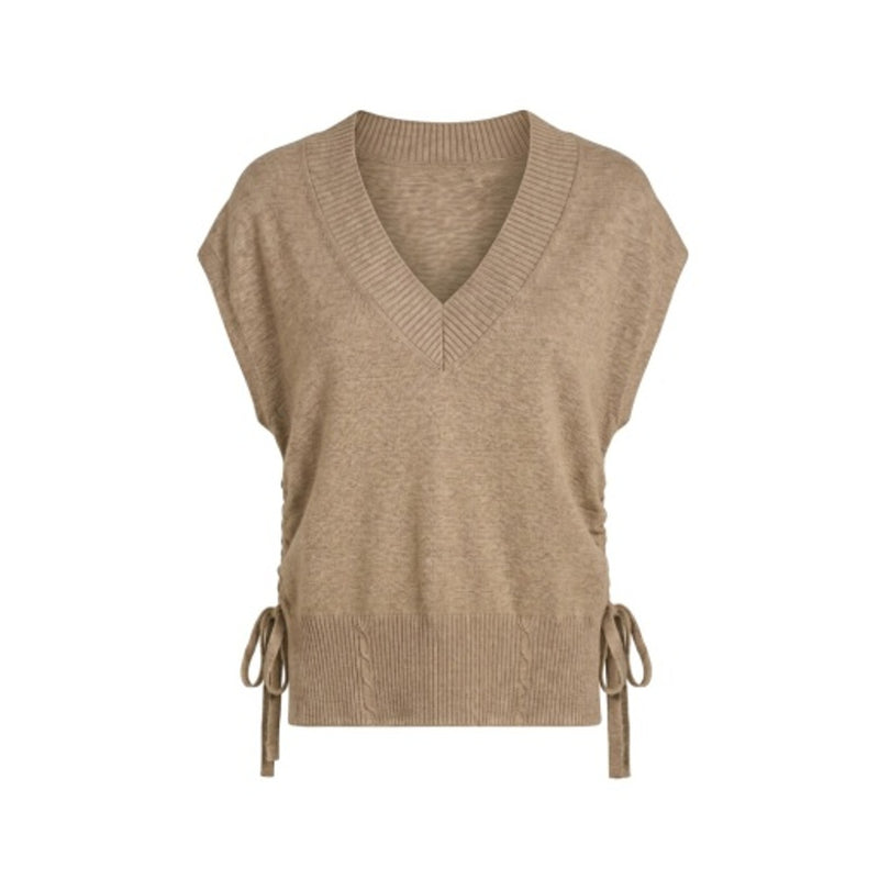Liverpool Los Angeles - Womens Vneck Dolman Popover Sweater with Ties