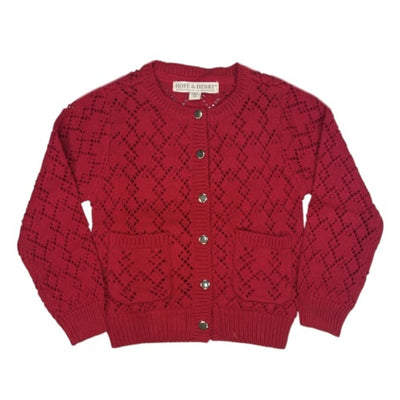 Hope & Henry - Girls Organic Pointelle Cardigan Sweater