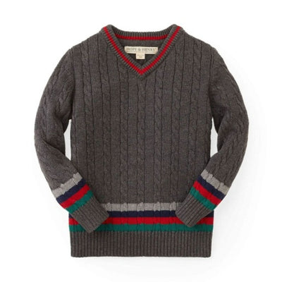 Hope & Henry - Boys V-Neck Cable Sweater