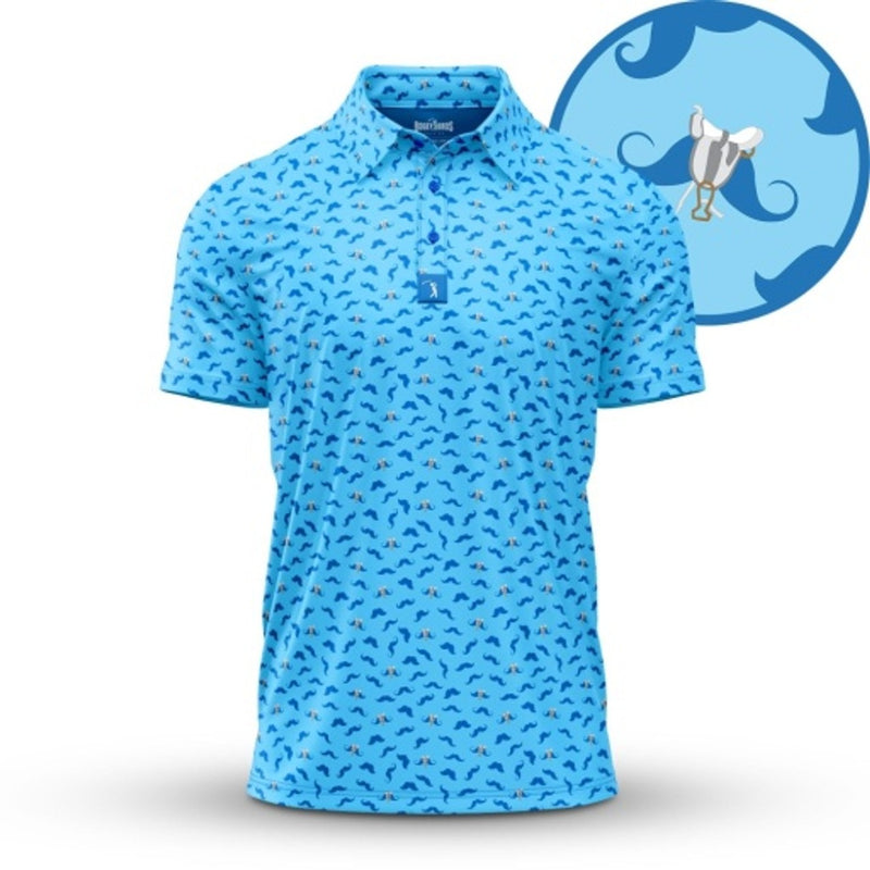 Bogey Bros - Mens Mustache Ride Polo - Mustache Ride