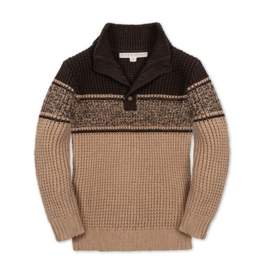 Hope & Henry - Boys Organic Mock Neck Waffle Sweater