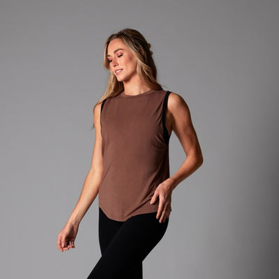 Thirty Three Threads - Unisex High Neck Muscle Tank Clove Ebony