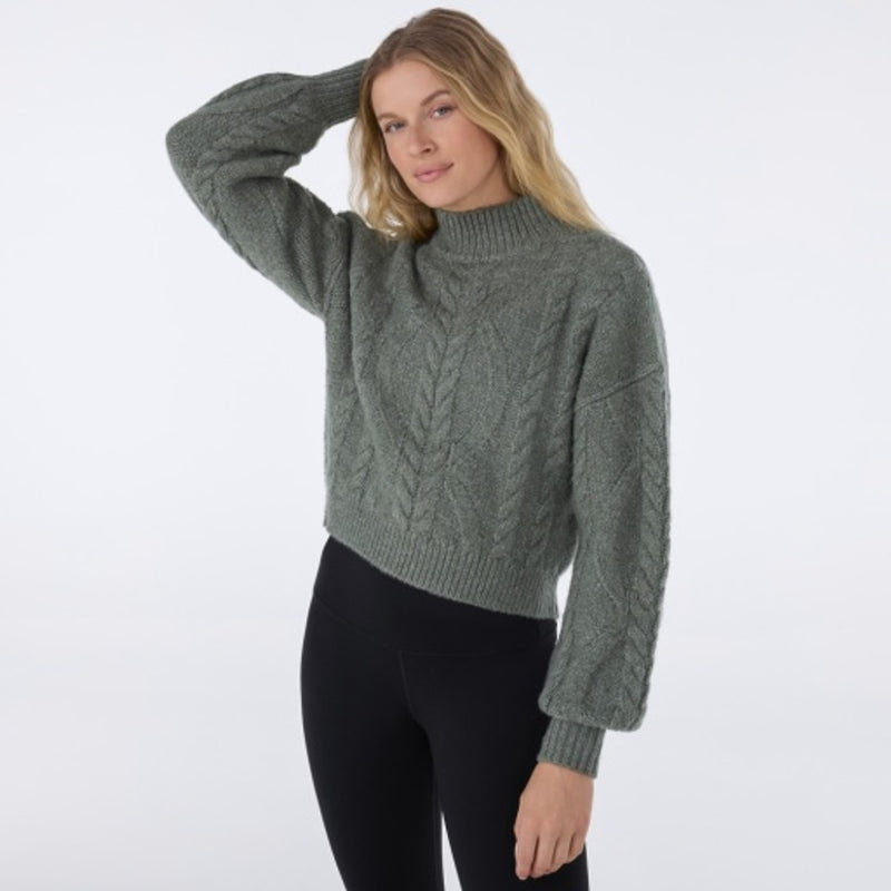 Thirty Three Threads - Unisex Hi Low Cable Sweater Coconut