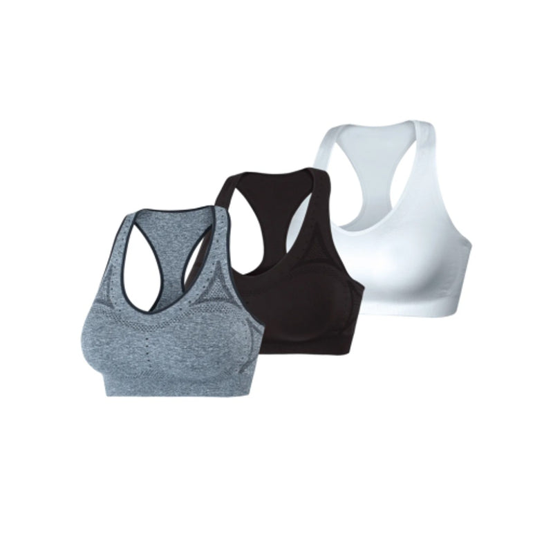 Hanes - Womens Sport Womens Seamless Racerback Sports Bra 3-Pack