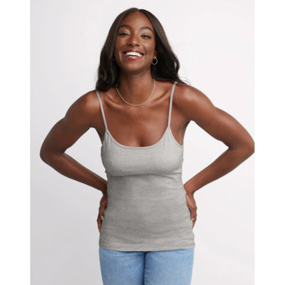 Hanes - Womens Stretch Cami with Built-in Shelf Bra