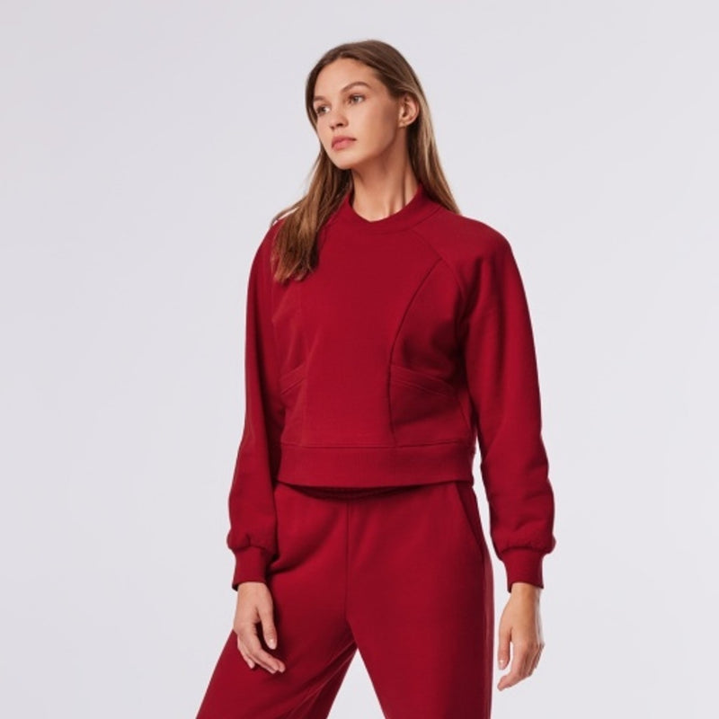 Thirty Three Threads - Unisex High Collar Sweatshirt Ruby
