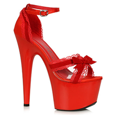 Ellie Shoes - 7" Heel Platform with Velvet Lace and Bow