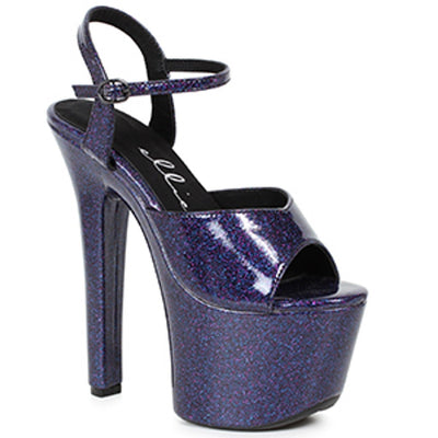 Ellie Shoes - 7" Pointed Stiletto Sandal with Metallic Platform & Upper