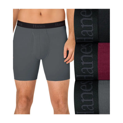 Hanes - Mens Ultimate® Mens Underwear Boxer Briefs Pack – 3-Pack – Comfort Flex Fit® – Total Support Pouch® – Moisture Wicking