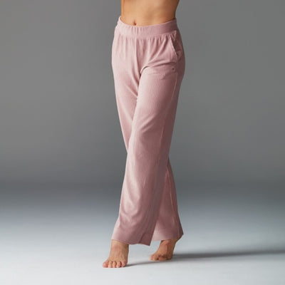Thirty Three Threads - Unisex Wide Leg Brushed Rib Pant Primrose