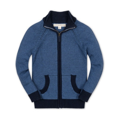 Hope & Henry - Boys Organic Full Zip Mock Neck Sweater