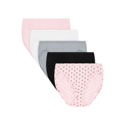 Hanes - Womens Ultimate Comfortsoft Womens Underwear High Cut 5-Pack Cotton Stretch