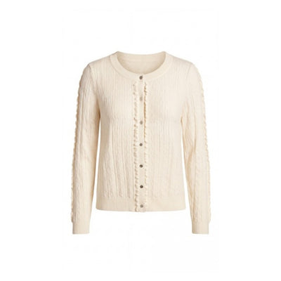 Liverpool Los Angeles - Womens Long Slv Button Front Cardigan Swtr with Ruffles