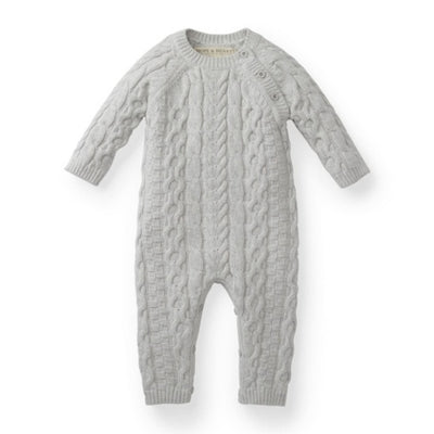 Hope & Henry - Baby Organic Cable Knit Sweater Romper