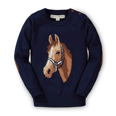 Hope & Henry - Girls Horse Intarsia Pullover Sweater