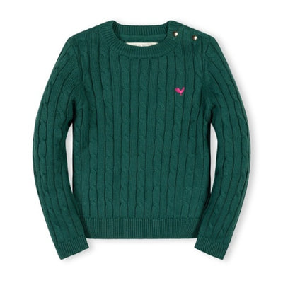 Hope & Henry - Girls Organic Crew Neck Cable Sweater