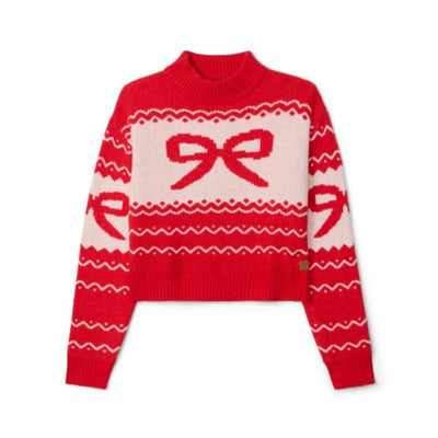 Tipsy Elves - Womens Cozy Knit Bow Cropped Sweater