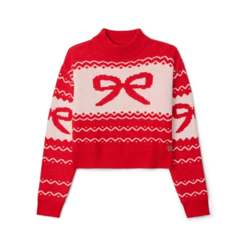 Tipsy Elves - Womens Cozy Knit Bow Cropped Sweater