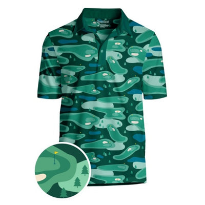 Tipsy Elves - Mens Course Camo Golf Polo