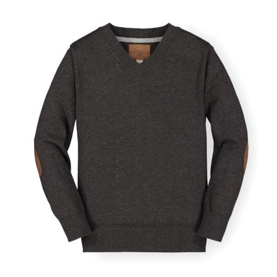Hope & Henry - Boys Organic V-Neck Sweater with Elbow Patches