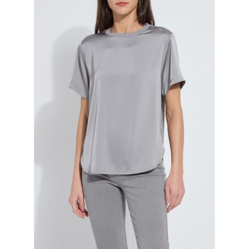Lysse - Womens Aline Crew Neck Mix Media Top