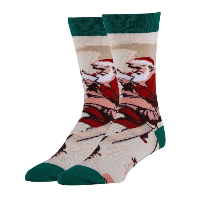 Oooh Yeah - Mens Santas Map Mens Crew Socks
