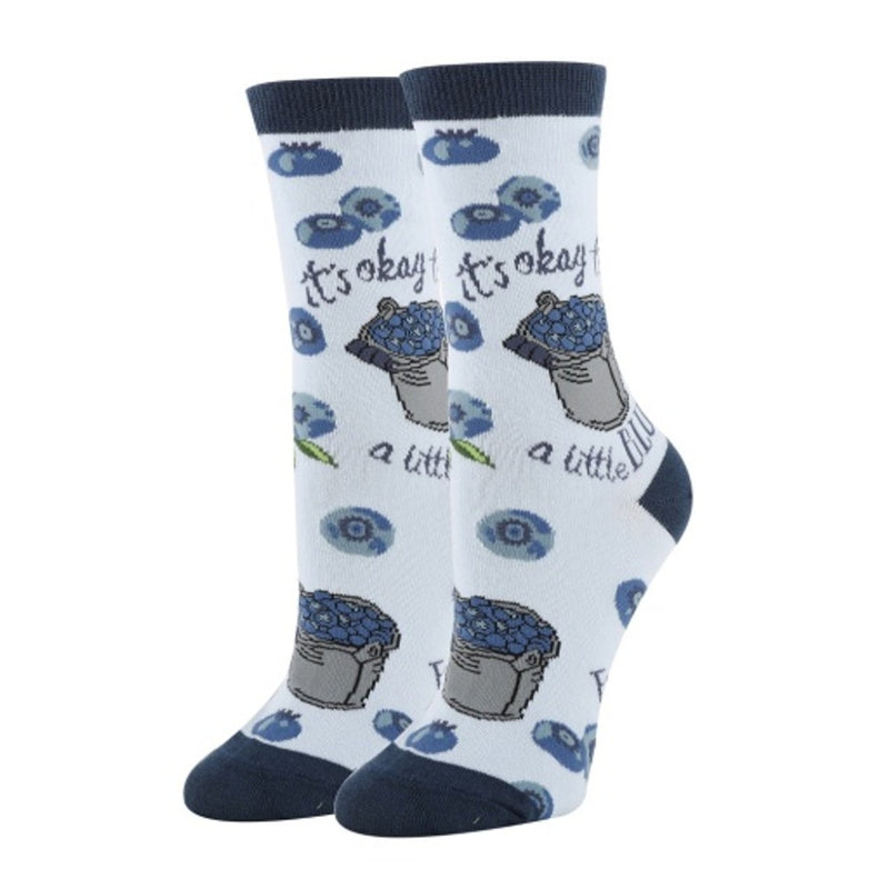 Oooh Yeah - Womens a Little Blue Womens Crew Socks