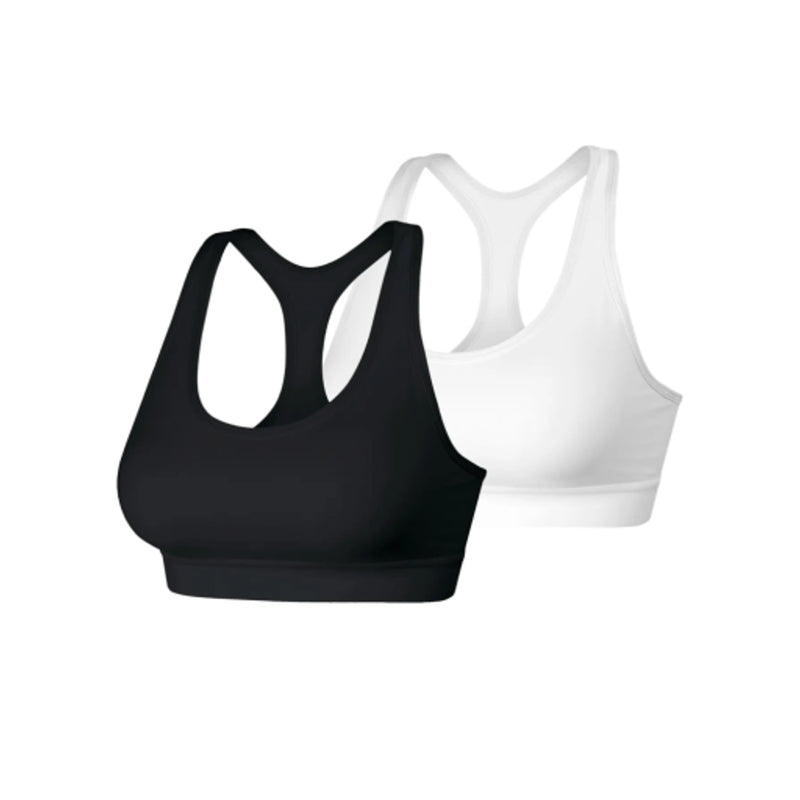 Hanes - Womens Sport Womens Racerback Sports Bra with Compression 2-Pack