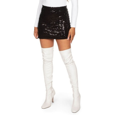 Tipsy Elves - Womens Black Sequin Skirt