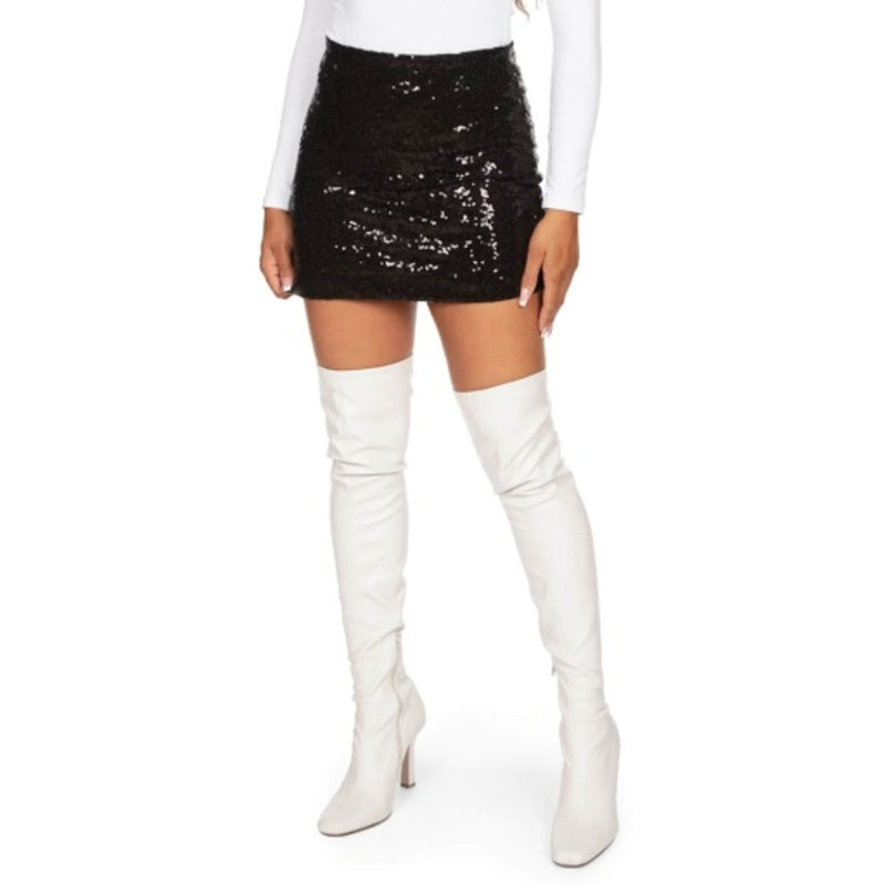 Tipsy Elves - Womens Black Sequin Skirt