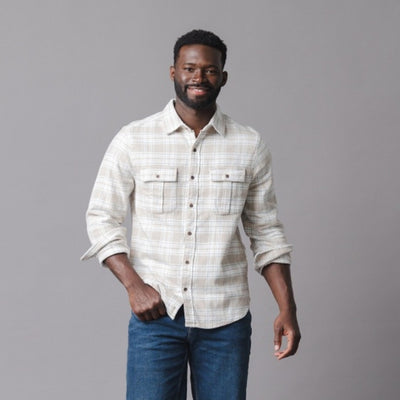 Hope & Henry - Mens Organic Flannel Double Pocket Shirt